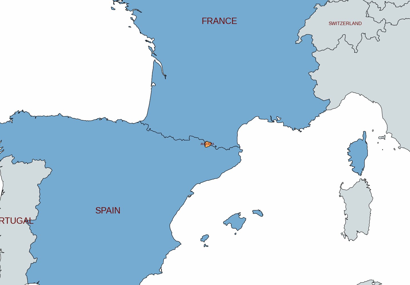 map of andorra in europe