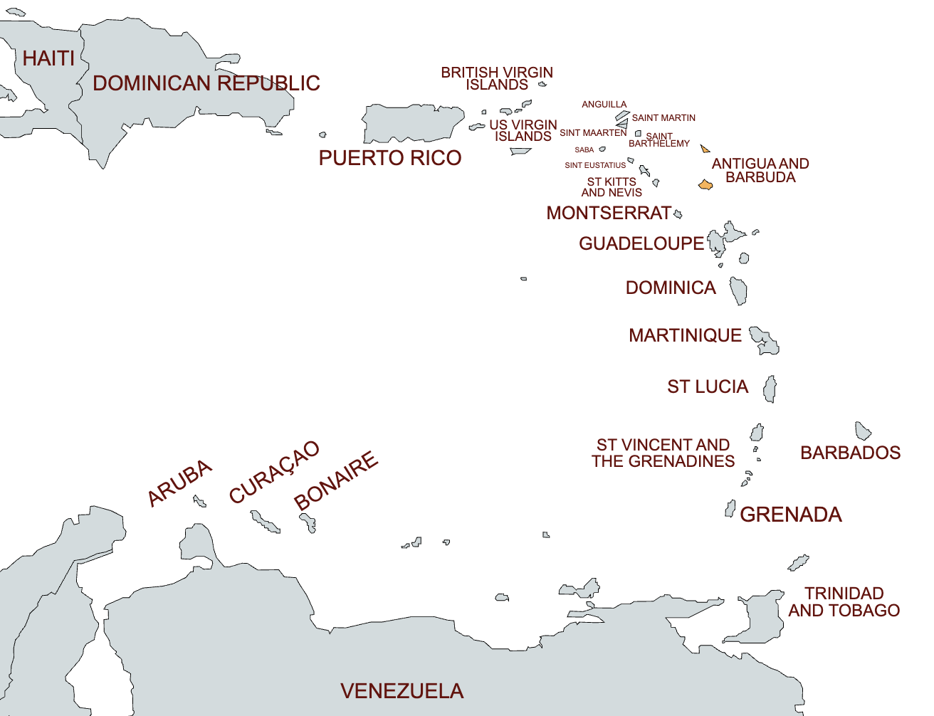 map of antigua and barbuda