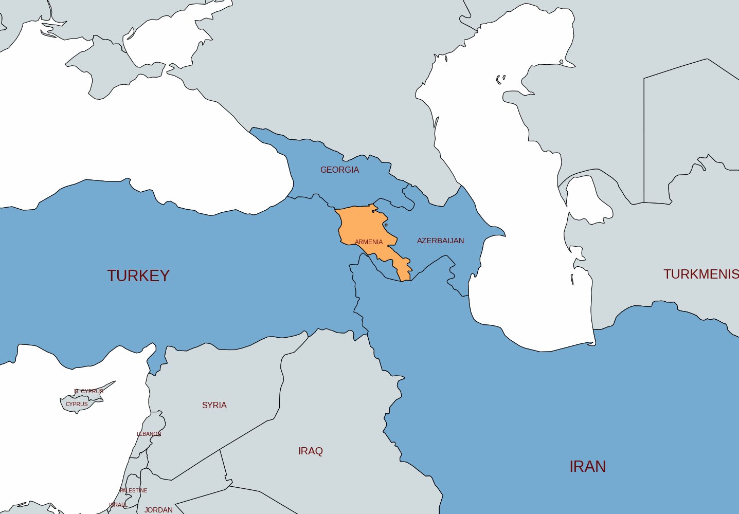 map of armenia