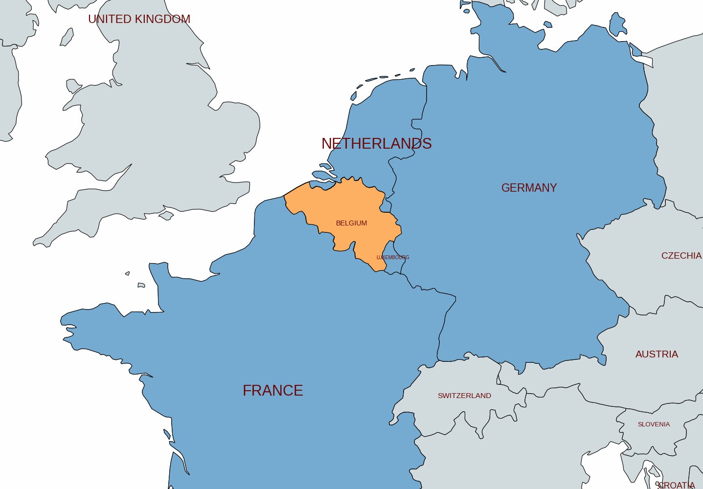 map of belgium