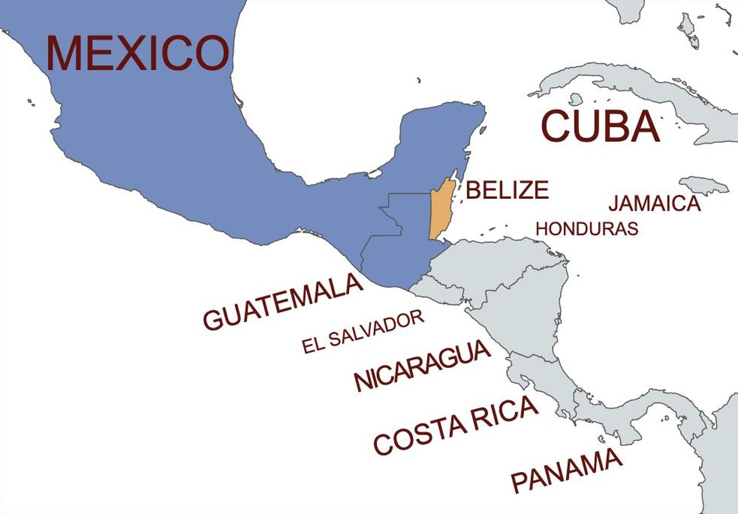 map of Belize