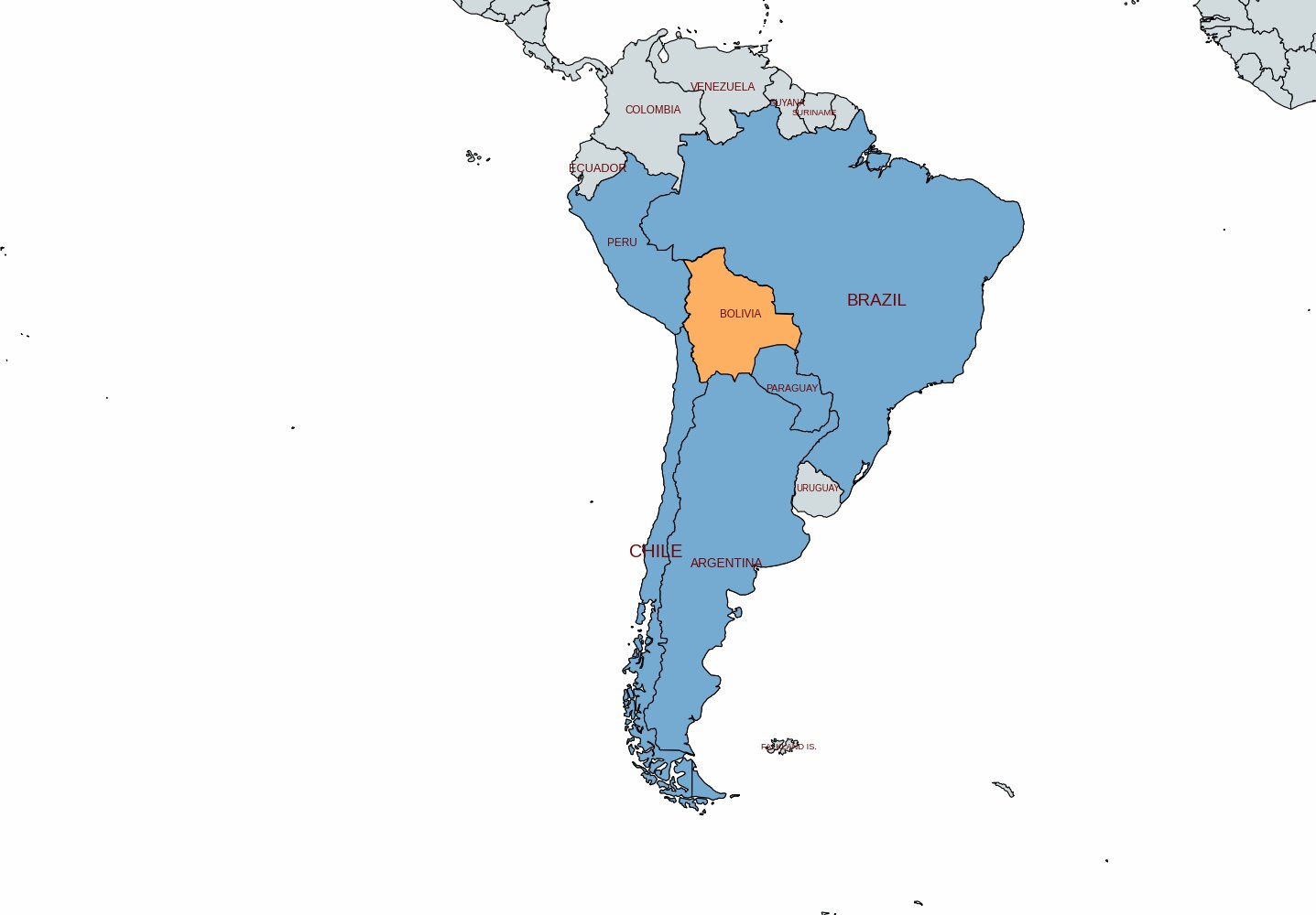 map of bolivia