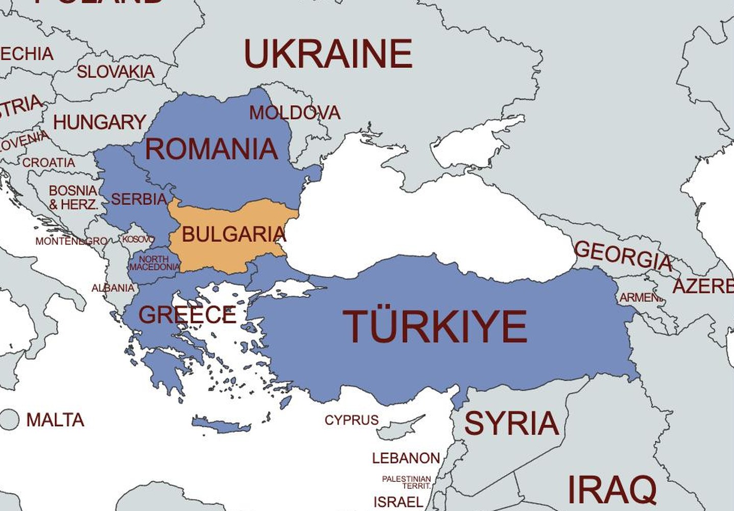 map of bulgaria