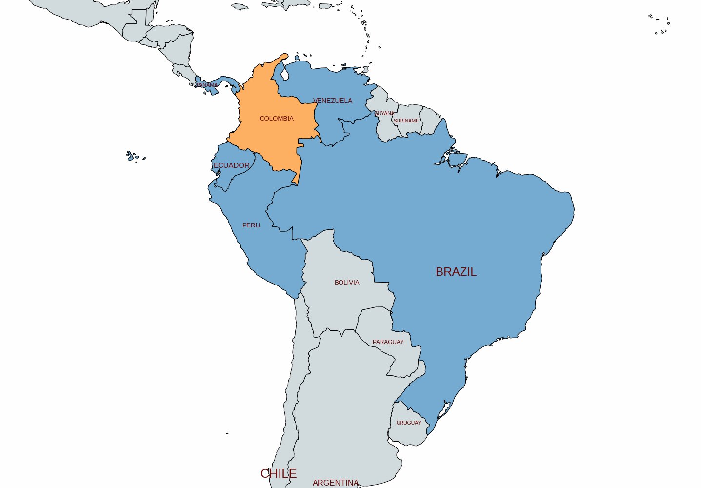 map of colombia