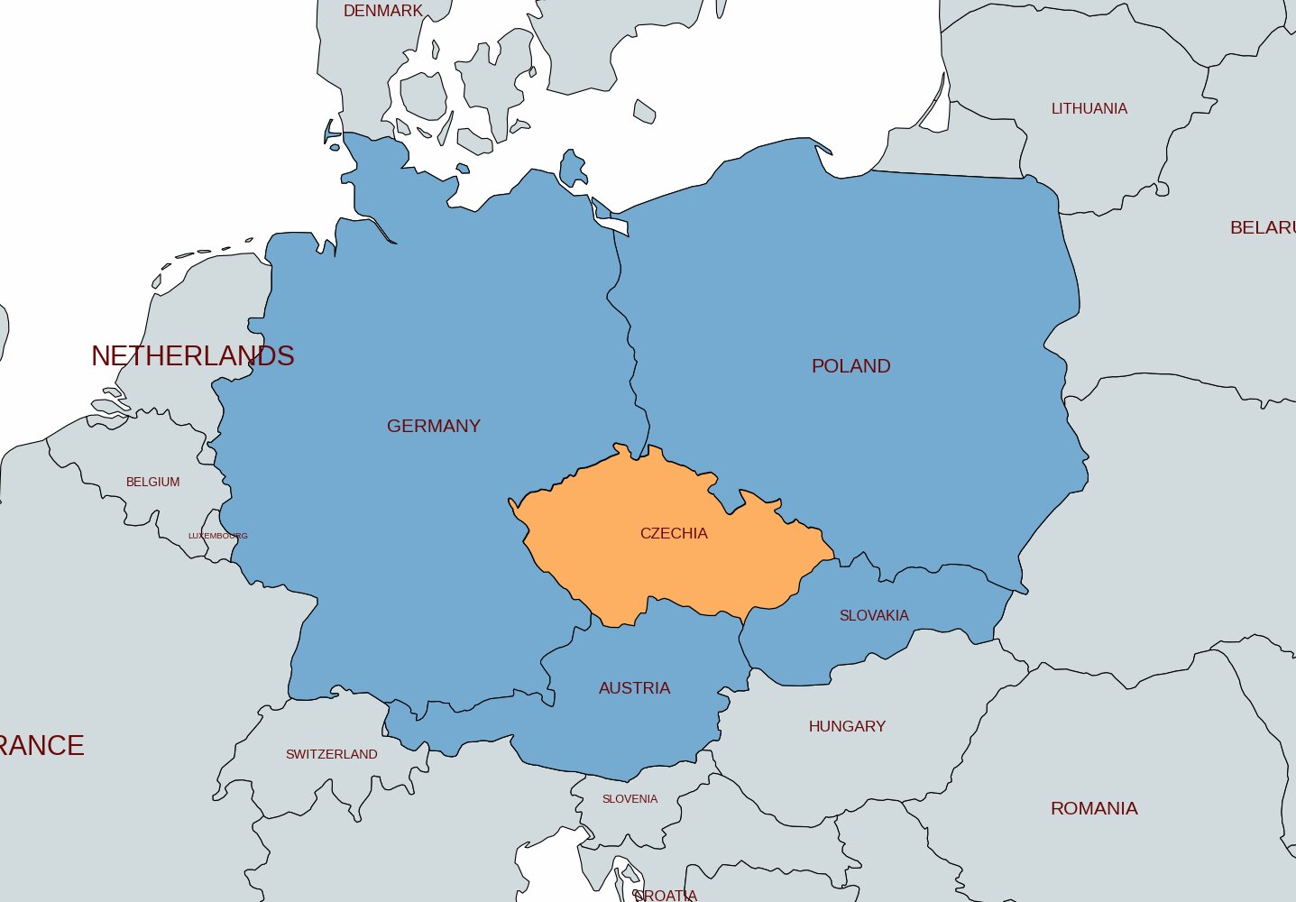 map of czechia