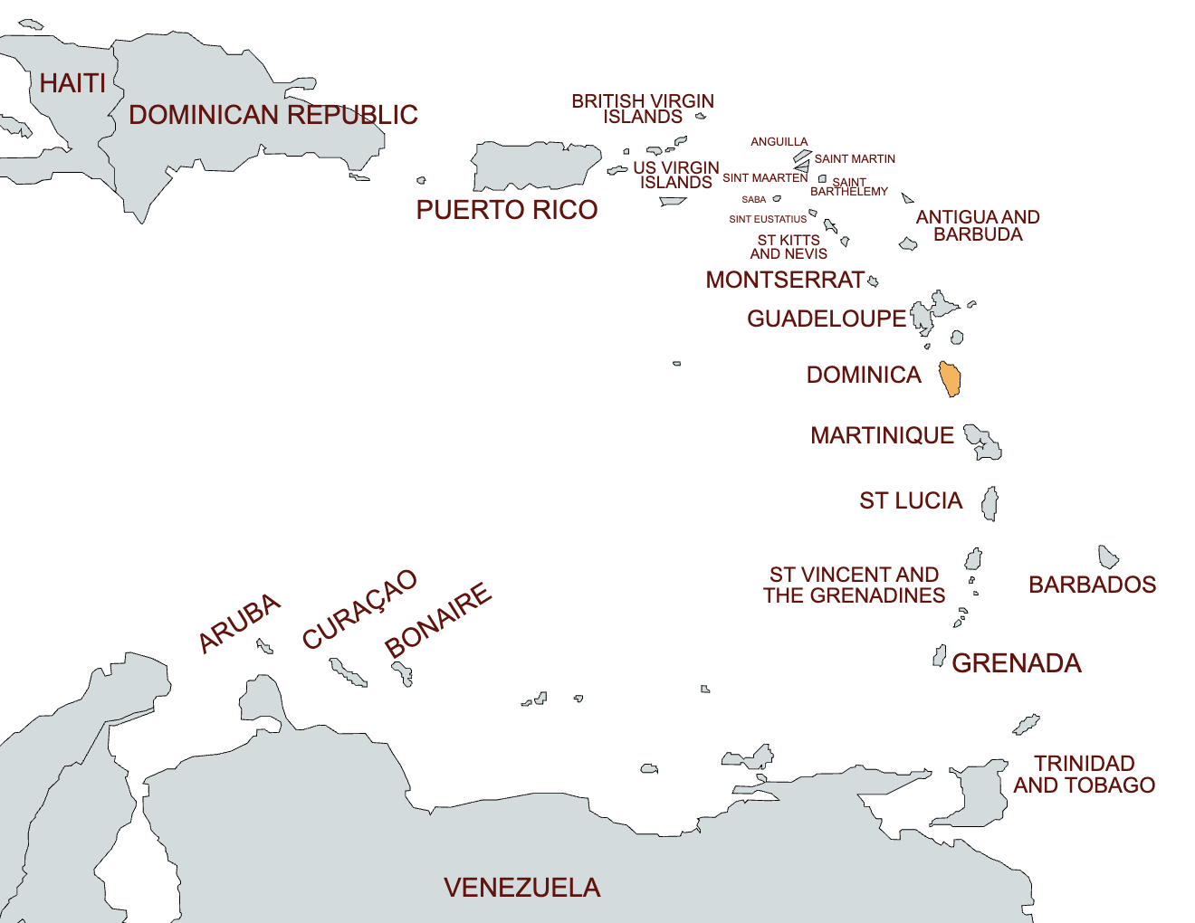 map of dominica