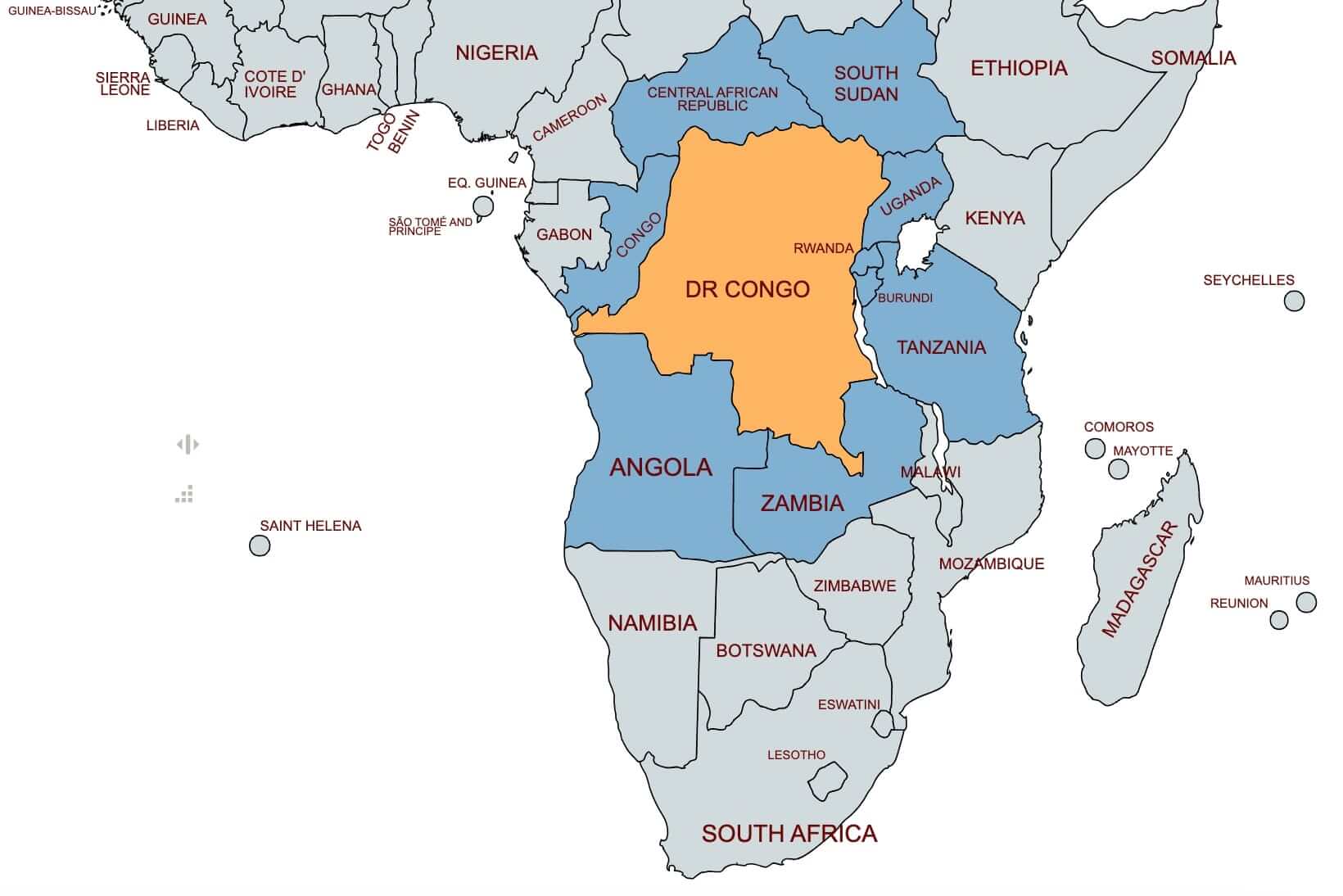 map of drc in africa