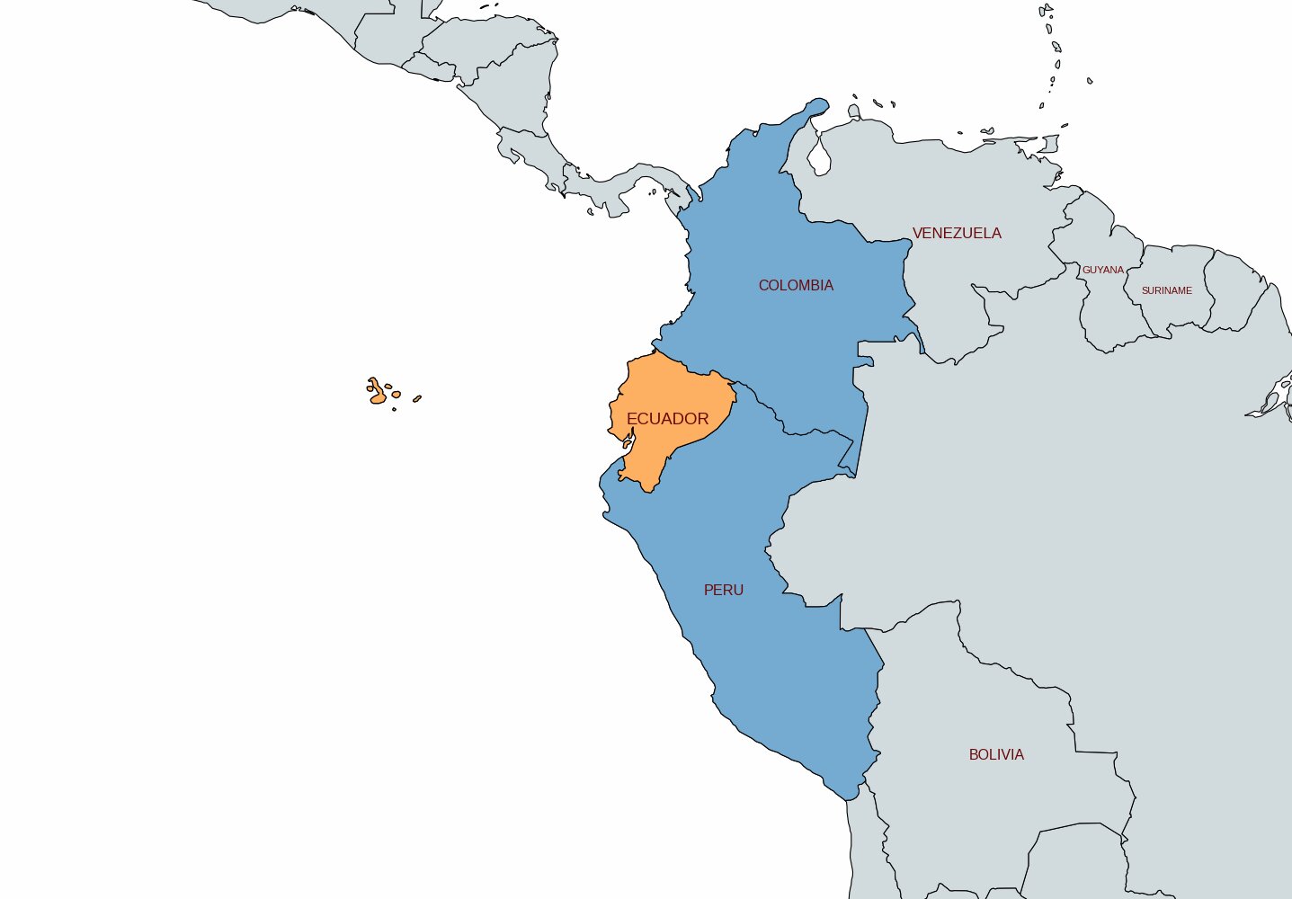 map of ecuador