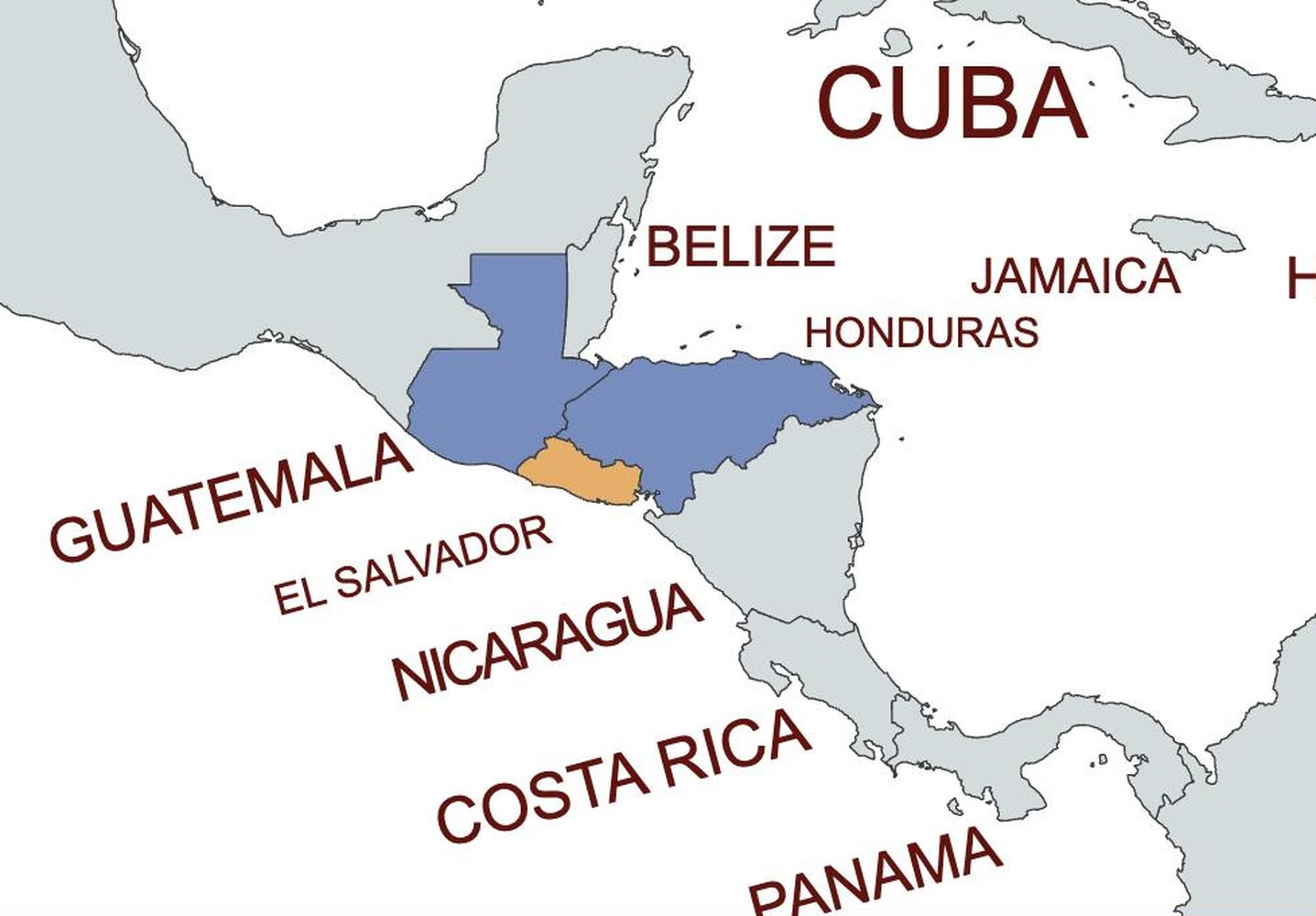 map of el salvador