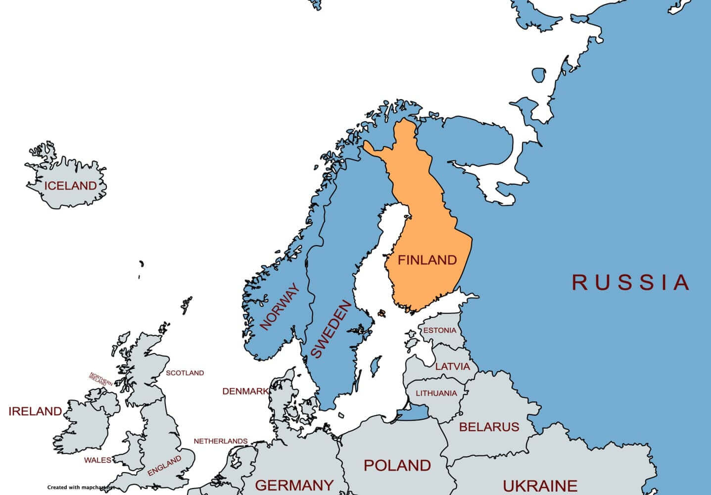 map of finland in europe