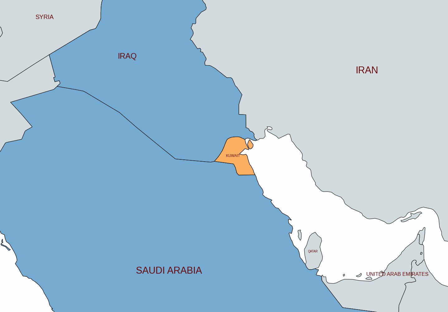 map of kuwait