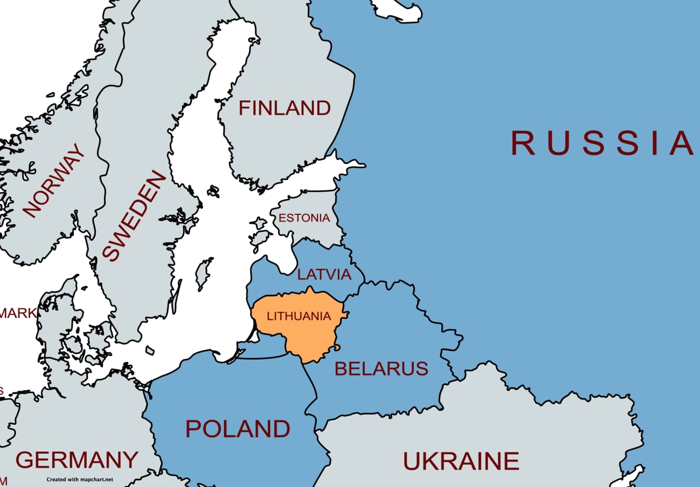 map of lithuania in europe