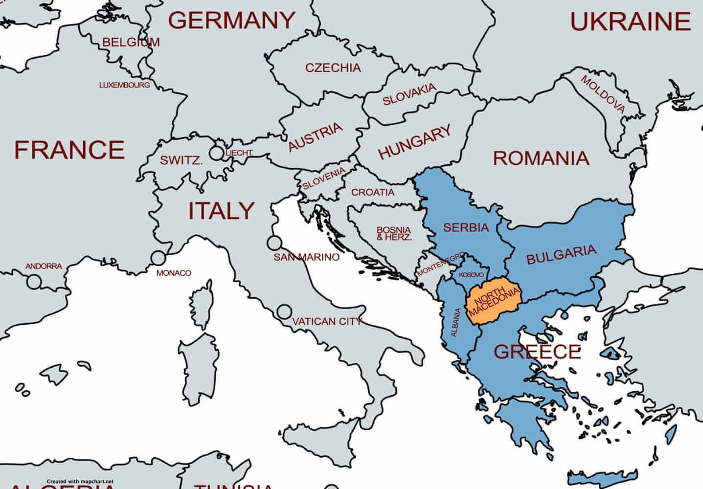 map of macedonia in europe