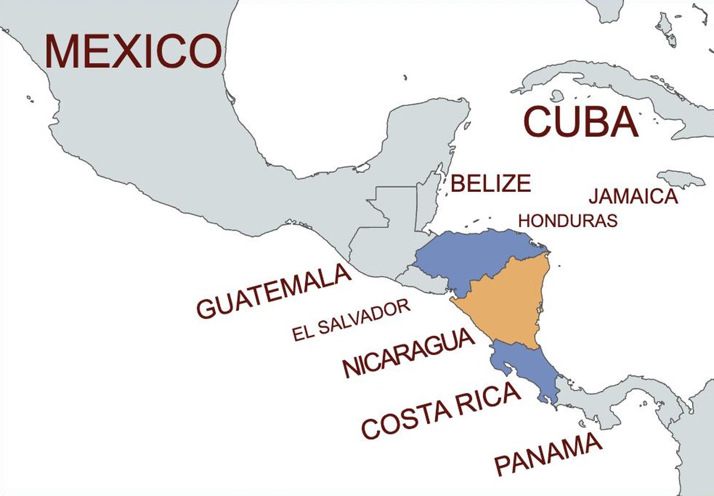map of Nicaragua