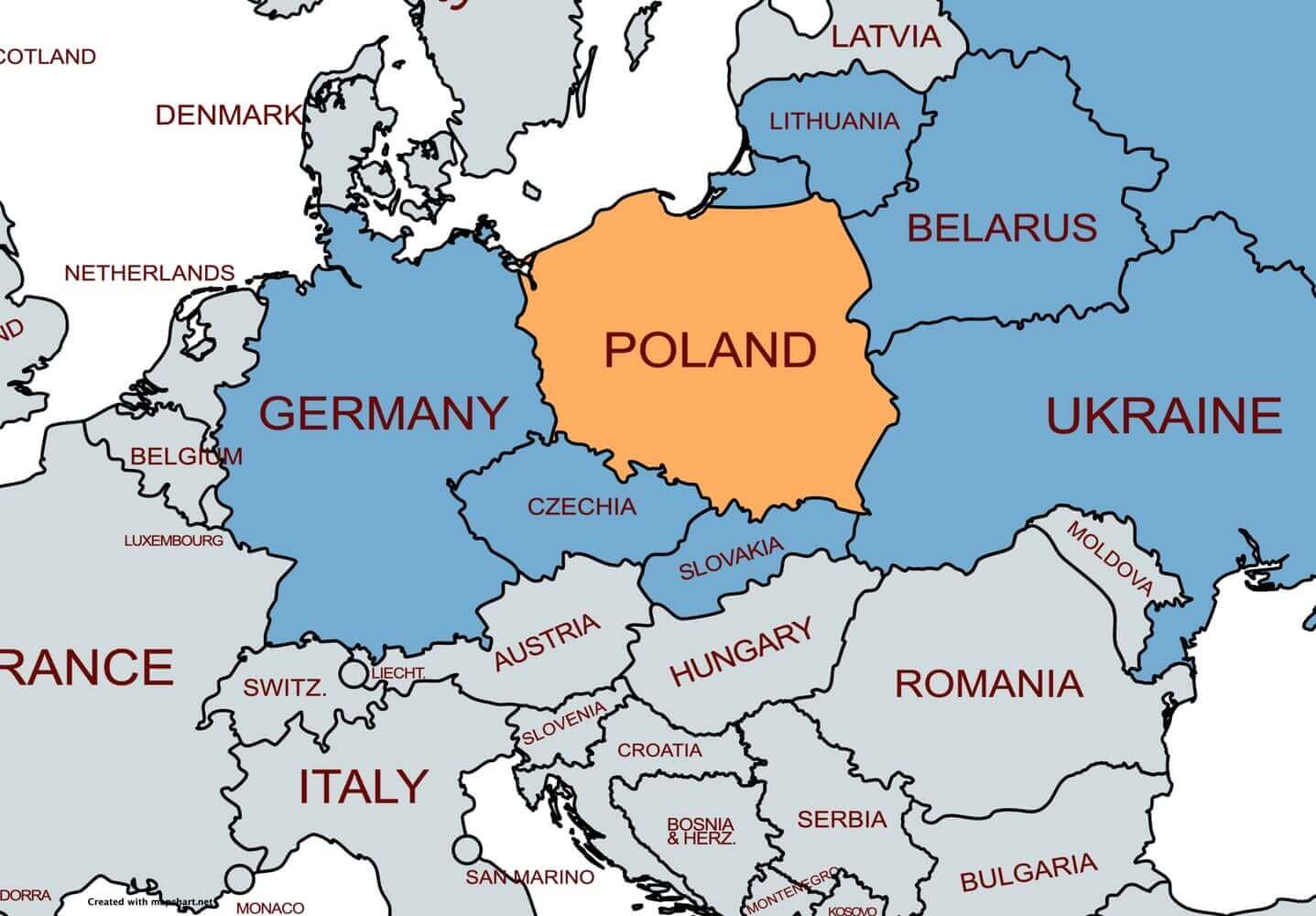 map of poland in europe