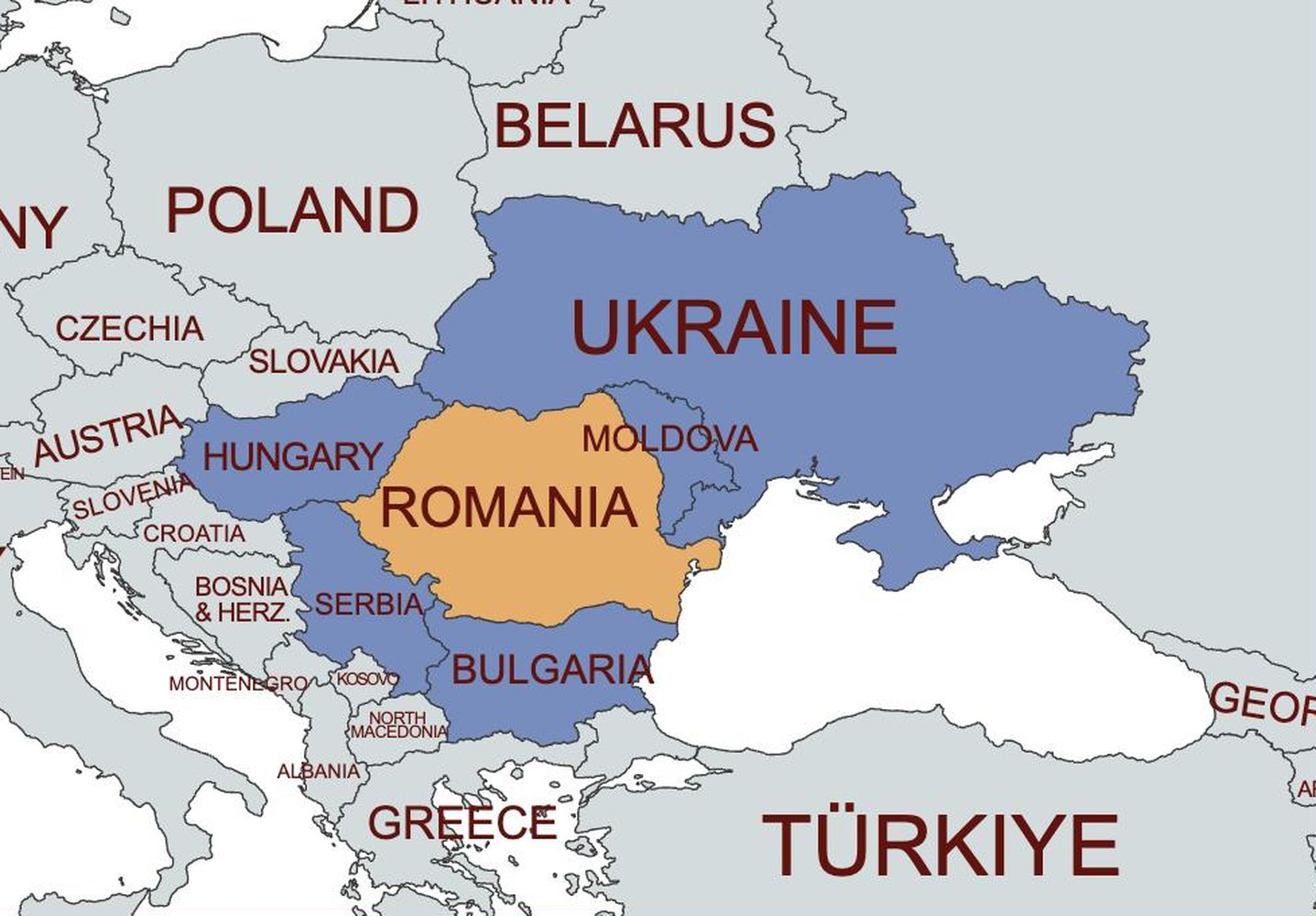 map of romania