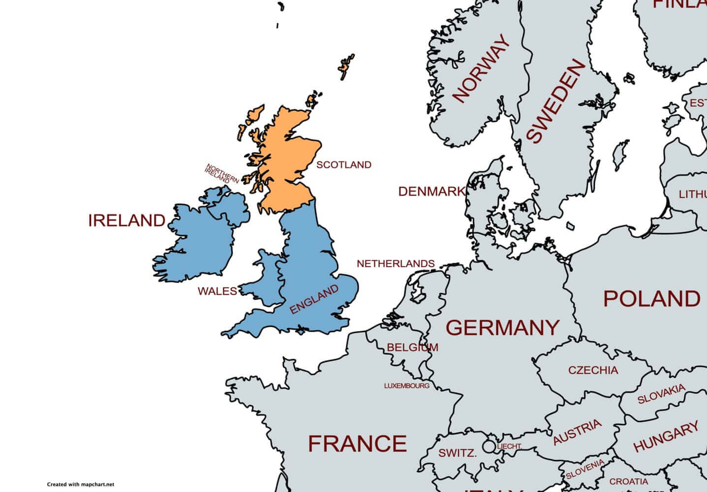 map of scotland in europe