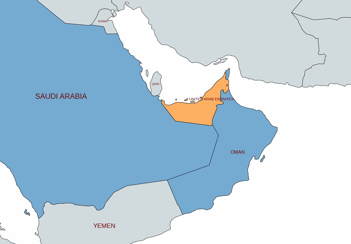 map of united arab emirates