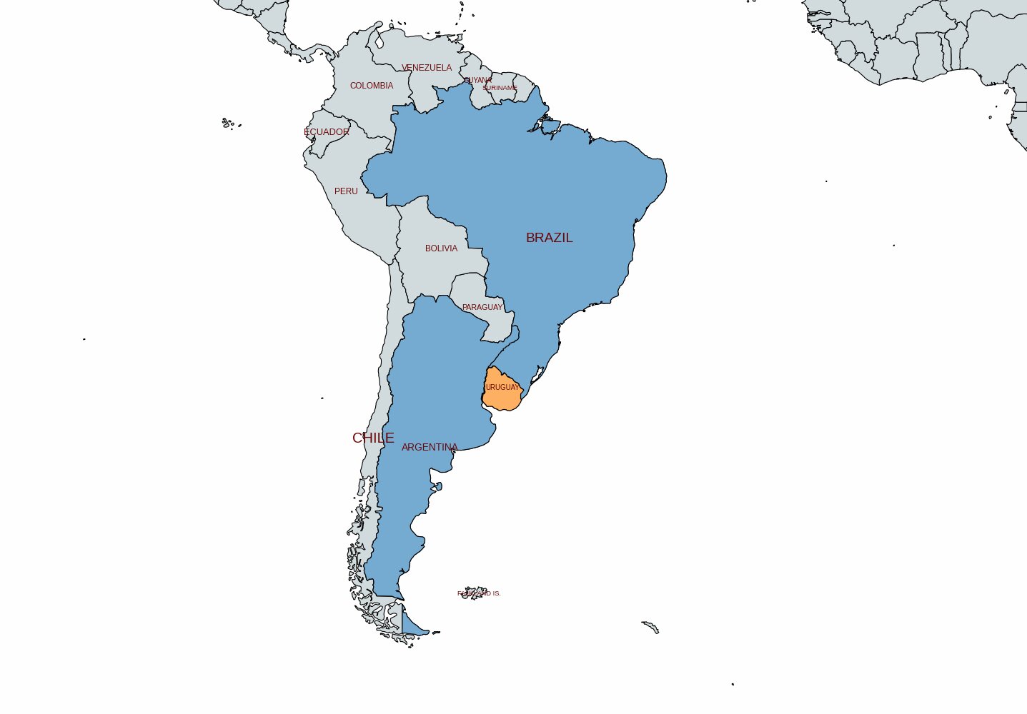 map of uruguay