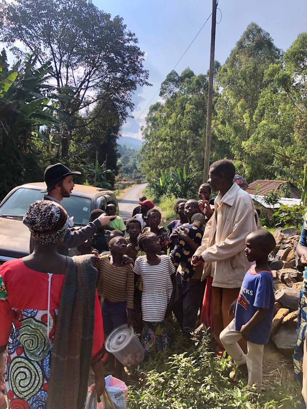 children on side of road outside of bukavu