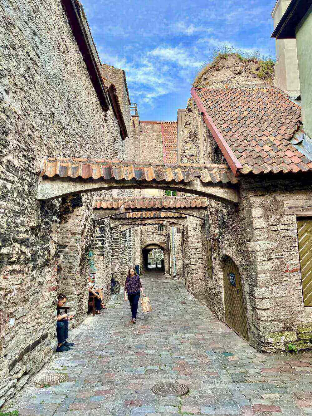 alleyway in the vanalinn old town district of tallinn