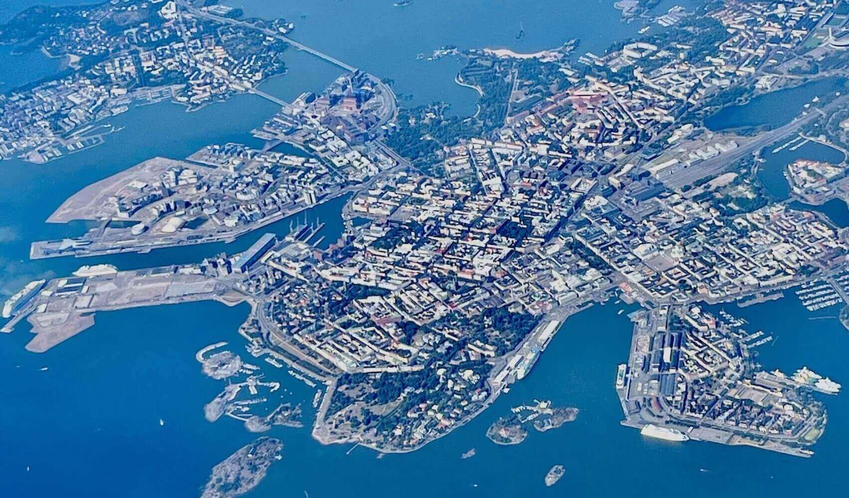 view of helsinki from the plane