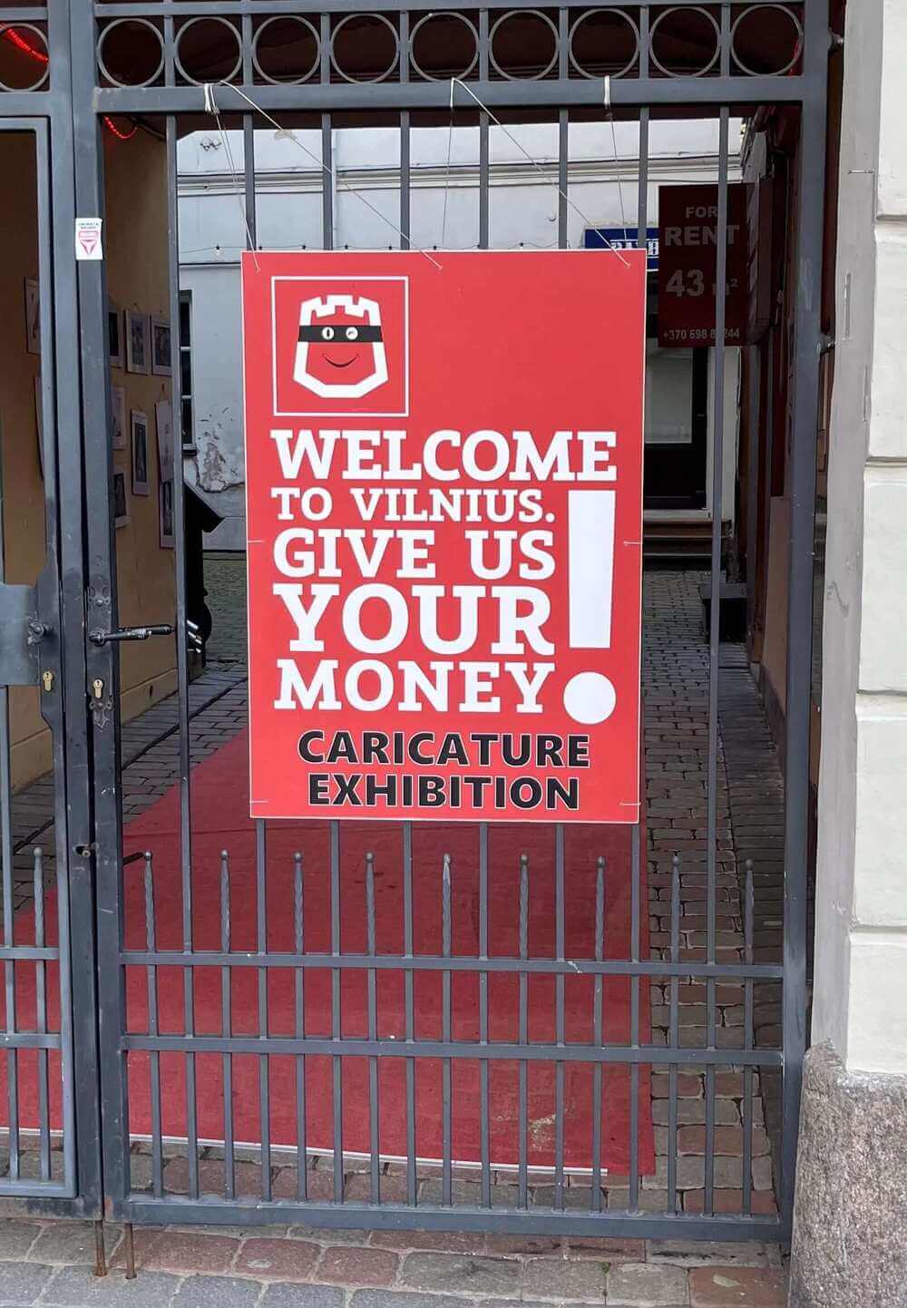welcome to vilnius, give us your money poster