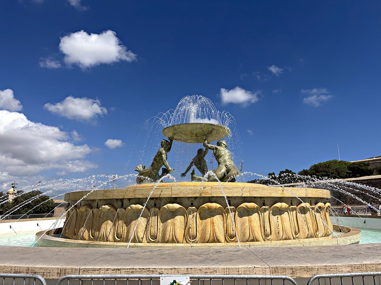 the triton fountain and valletta
