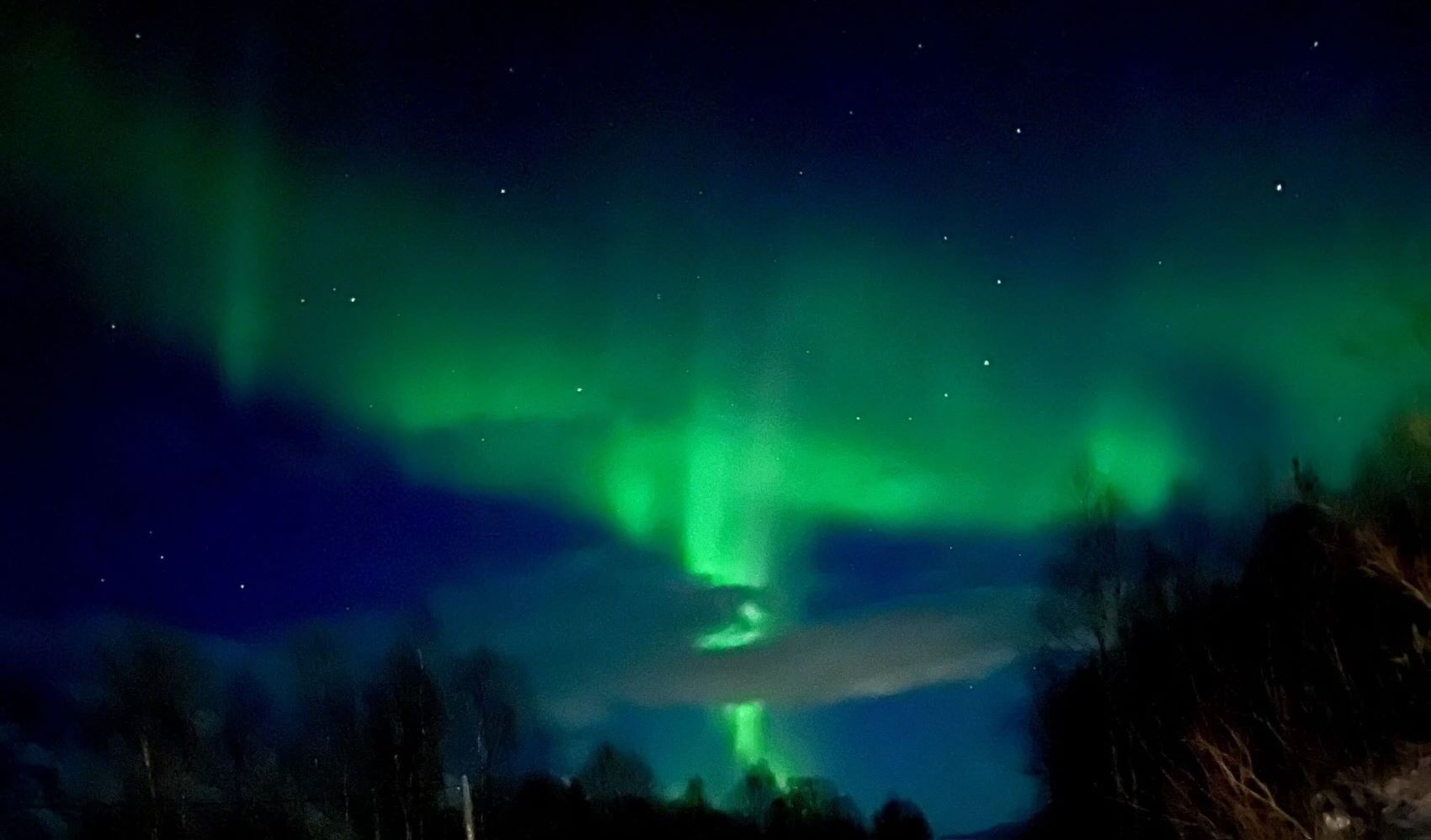 aurora borealis near tromso in norway
