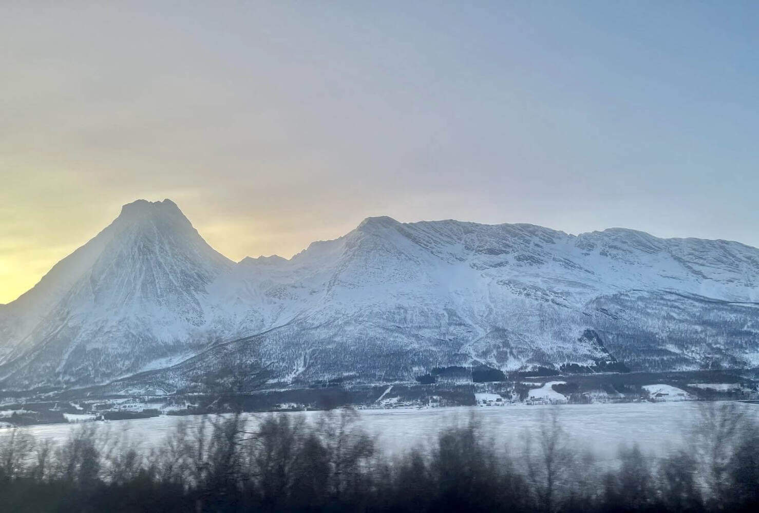 mountain and fjords near tromso