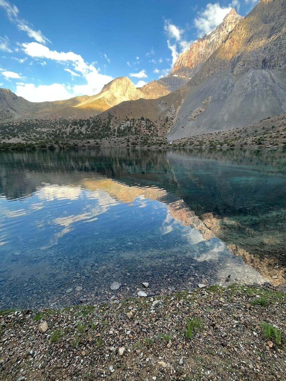 lake in fann mountains en route to chimtarga pass