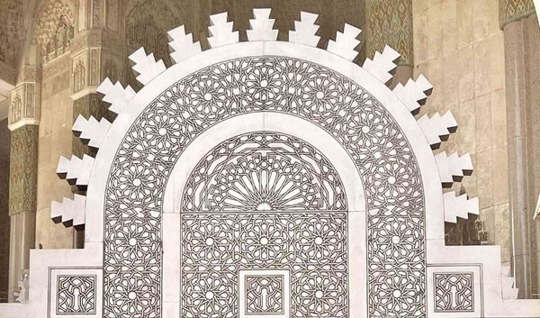 ornate architecture of the hassan 2 mosque in casablanca