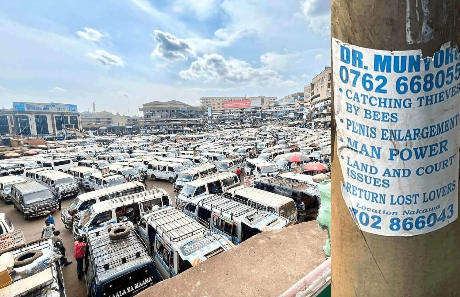 kampala old taxi station and doctor sign